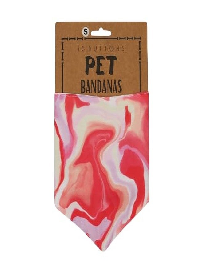 15 BUTTONS Pink Fluid Art Printed Bandana for Dogs | Super Soft Light Weight | Comfortable & Breathable Dog Clothing | Adjustable Trendy Printed Bandana with Elegant Design (M) - Image 1